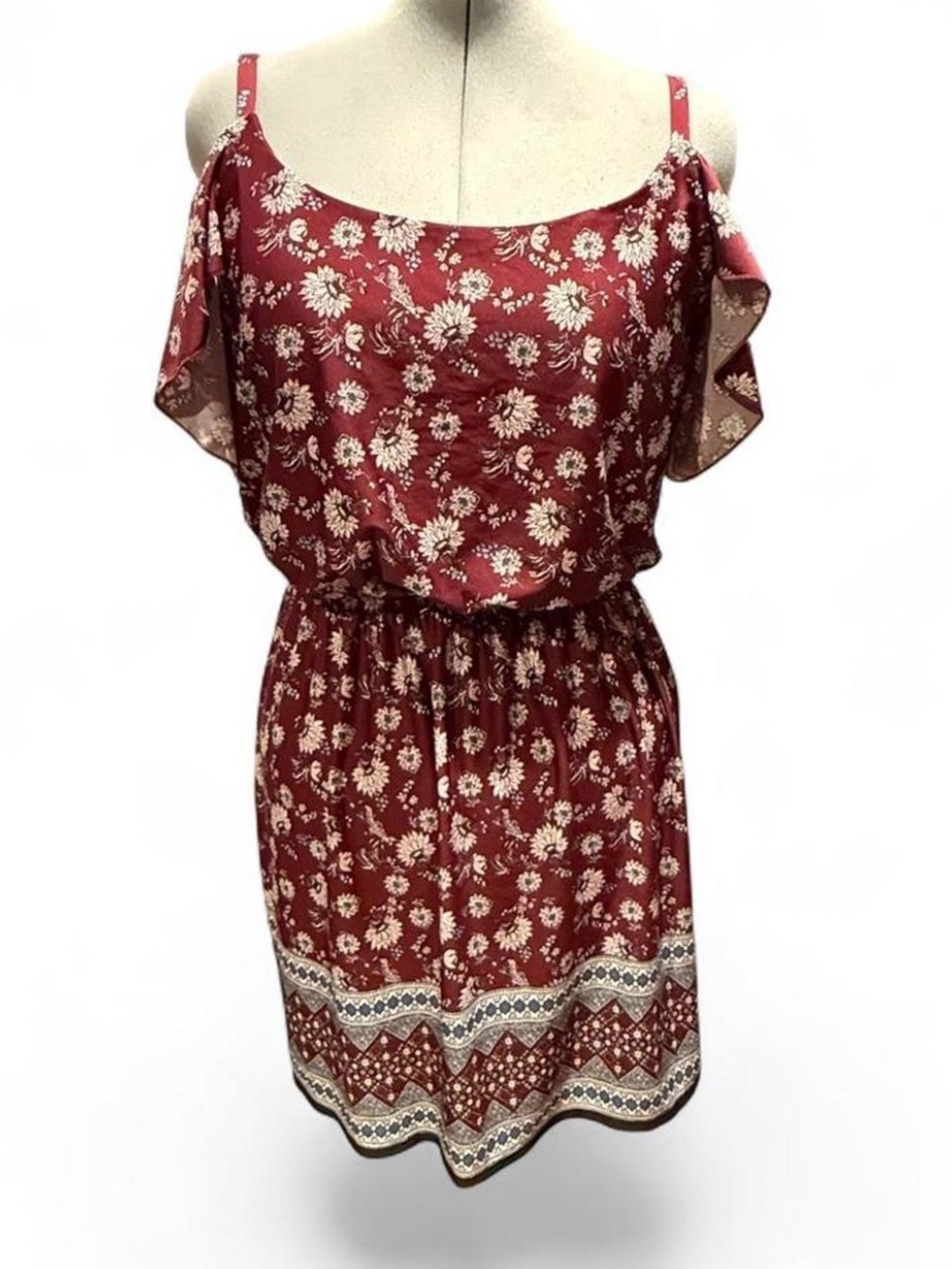 Maurices Deep Red Top with Crew Neck